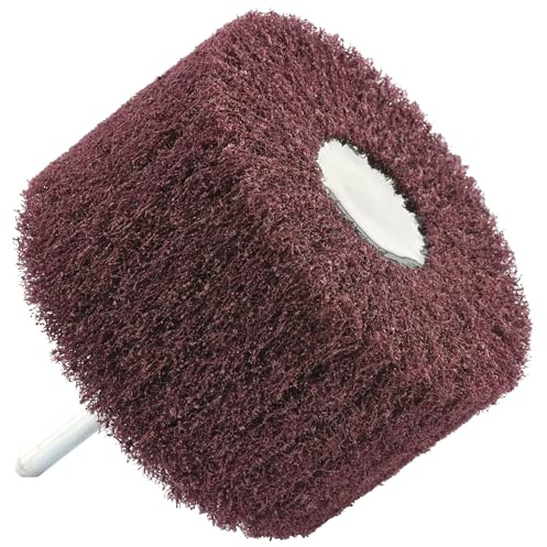 TIVOLY – Rueda abrasiva de espuma para taladro Ø80 mm – Nylon extruido + granos de corindón – grano 80 – Limpieza y decapado todos los soportes madera y metal