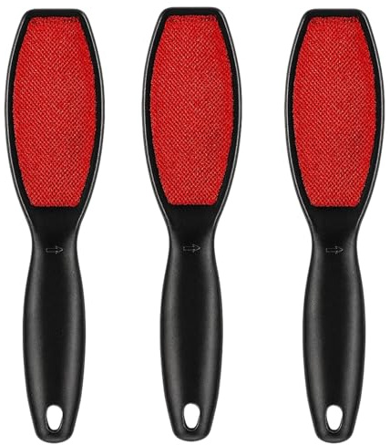 Fusselbürste Tierhaare, 3er Set Fusselbürste Kleidung, Effektive Entfernung von Tierhaaren und Flusen, Ideal für Autositze und Haushaltstextilien, Polsterbürste mit 24,5 cm Länge und Kunststoffmateria