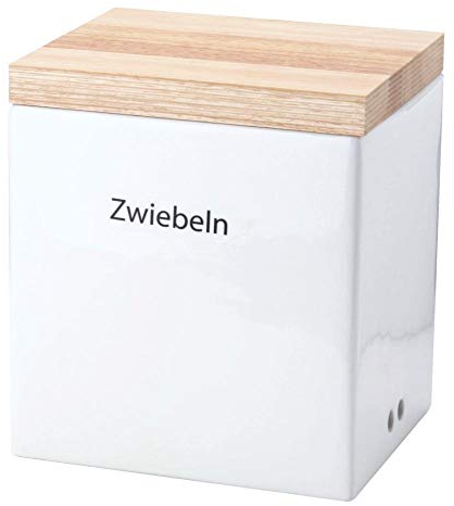 Continenta Keramik Vorratsdose | Ideal Für Vorräte & Mit Luftlöcher | Handmade In Portugal | Weiß (18x15,5x20,5cm)