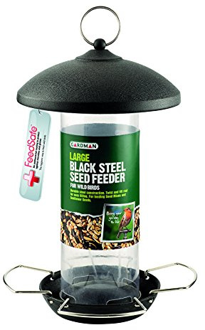 Gardman A01513 Black Steel Seed Feeder Bird, 2 x 13 x 10 cm