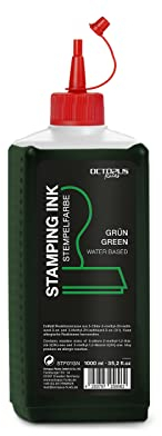 Octopus Stempelfarbe zum Nachtränken von Stempelkissen und Stempelautomaten, 1000ml, Grün ohne Öl?