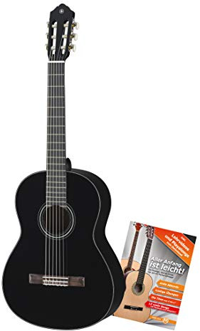 Yamaha C40BL Konzertgitarre Set inkl. Schule, Decke: Fichte, Hals: Nato | Boden & Zargen: Meranti, Griffbrett: Palisander, Brücke: Palisander, Mensur: 650mm (25, 59), Mechaniken: verchromt, Akkorde