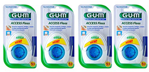 Fil dentaire ACCESS Floss GUM pour 50 utilisations, Lot de4 (4x 50 utilisations)