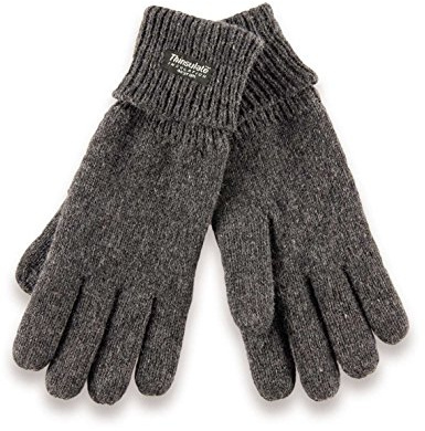 capsforfriends H-COM-1 gestrickte Thinsulate Handschuhe mit Fleecefutter - Fingerhandschuhe für Damen und Herren L XL grau