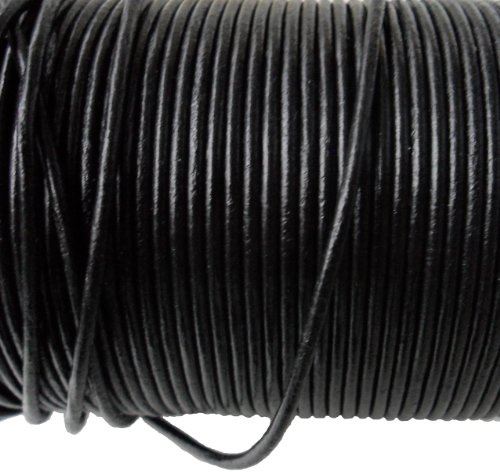 Auroris - 10m Rolle Lederband rund - Ø 2mm - schwarz