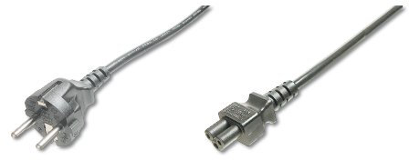 DIGITUS Cavo di collegamento alla rete - 1,8 m - da CEE 7/7 (Tipo-F) a C5 - spina/presa - H05VV-F3G - 0,75 mm² - Cavo di alimentazione