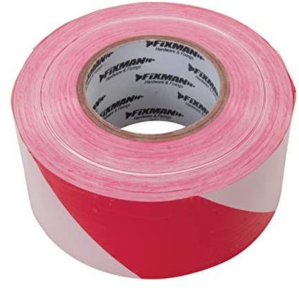 Faithfull Ruban de signalisation de chantier Rouge et blanc 70 mm X 500 m