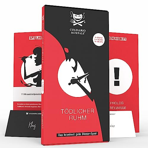 CULINARIO MORTALE® – Tödlicher Ruhm - Krimidinner für Zuhause für 5 bis 8 Personen/unterhaltsames Krimi Dinner für Zuhause/Krimispiele für Erwachsene/Krimidinner Spiel