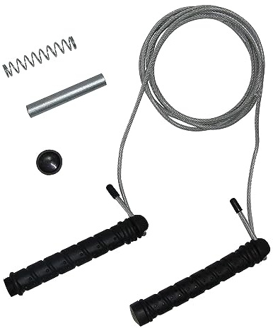 Tunturi Springseil Steel Jump Rope mit Zusatzgewichten, transparent, One Size, 14TUSFU177