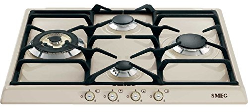 SMEG SR764PO Piano Cottura Crema Incasso Gas, 8200 W, Steel
