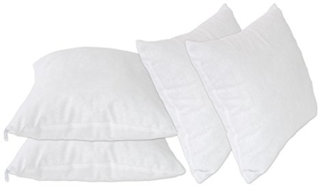 Nurtextil24 Füllkissen 4er 35x35 cm Inlett 100% Baumwolle Reißverschluss | Kissenfüllung weiche Polyesterfüllung, formstabil, atmungsaktiv, langlebig, Waschbar - für Sofa, Deko-, Schlaf- & Zierkissen