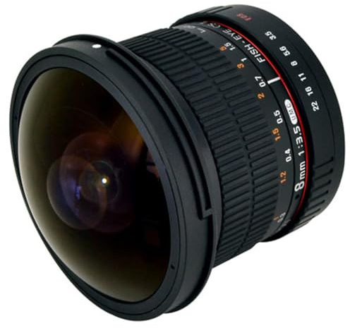 Rokinon 8mm f/3.5 HD Fisheye Lens with Removable Hood for Canon EF