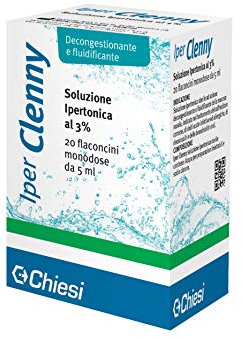 Iper Clenny Soluzione Ipertonica - Adulti e Bambini - Per Nebulizzazione o Instillazione - Azione Decongestionante e Fluidificante - Raffreddore, Rinite, Rinosinusite – 20 Flaconcini Monouso da 5ml