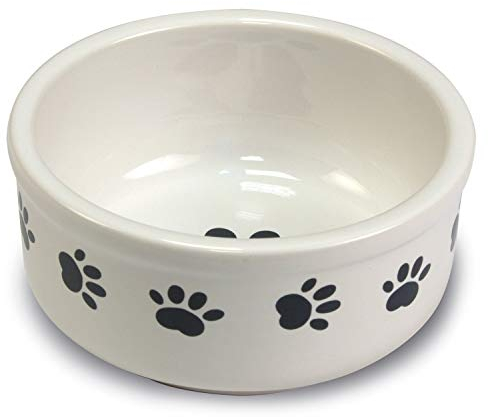 ARQUIVET Ciotola in Ceramica Impronte - Ciotola per Cani e Gatti - 15 cm