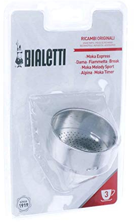 Bialetti La Cafetiere compatible with Filter Funnel To Suit- Moka Dama 3 Cup, Part, Silver, 12 x 7,5 x 19,5 cm
