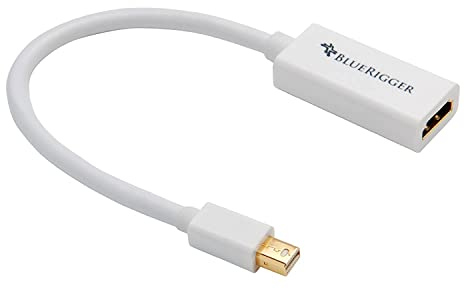 BlueRigger Premium Mini DisplayPort (Mini DP | Thunderbolt) HDMI Male to Female Adapter Audio Video HDTV Cable (15cm) - For MacBook Pro, Air, iMac, Mac Mini, Microsoft Surface Pro, Lenovo Thinkpad X1