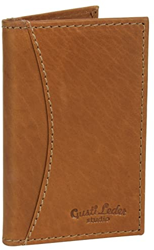 Gusti Leder Kartenetui Herren Echtleder Otto – Slim Card Holder Wallet für 6 Karten, RFID-Schutz, Minimalistisches Portemonnaie im Vintage-Design, Klein und Kompakt