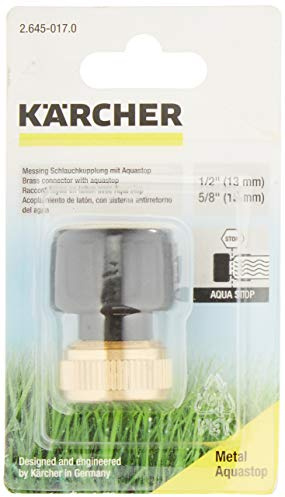 Kärcher 2.645-017.0 Schlauchkupplung (Messing, 1/2 Zoll, 5/8 Zoll) mit Aqua Stop