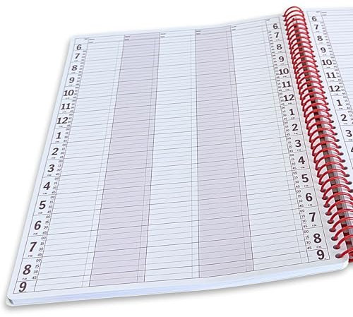 Notizbuch-Planer, 5-Spalten-Terminbuch - Großer 25,4 x 34,3 cm undatierter Planer 2024, Tages- & Stundenplaner in 15-Minuten-Schritten - Spiralbuch-Organizer zur Terminplanung (5 Spalten)