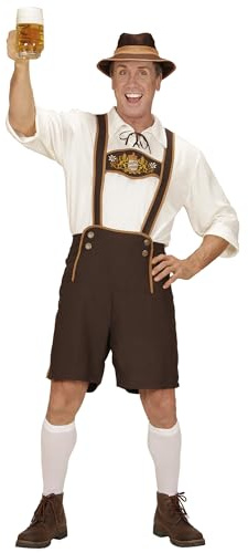 Widmann - Bayer, läderbyxor, skjorta, strumpor och hatt, kostym, för karneval, temafest, oktoberfest, folkfest