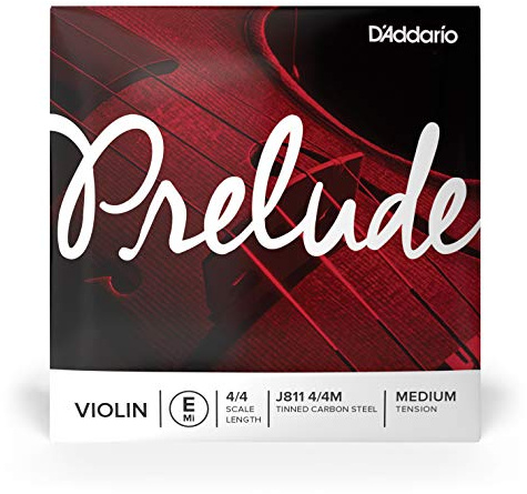D'Addario Prelude Einzelne E-Violinsaite, 4/4 Größe, Mittlere Spannung | Prelude Violinsaiten bieten warmen Klang, hervorragende Ansprache, hohe Haltbarkeit und stabile Stimmung für Schüler.