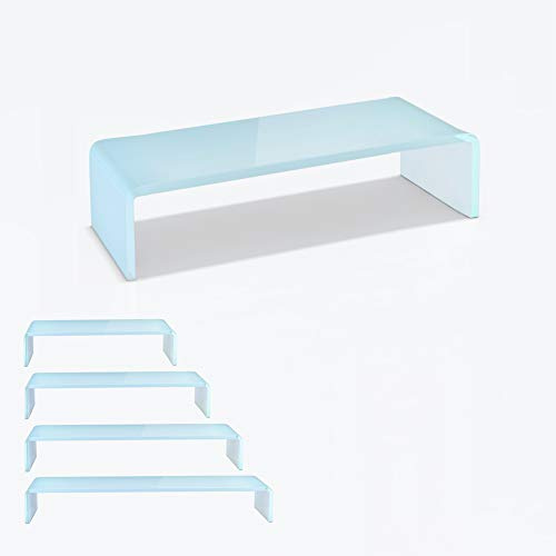 bijon TV Aufsatz Glas Bildschirm-Erhöhung | PC Monitor-Erhöhung | Schreibtisch-Aufsatz für Laptop Erhöhung, Monitor-Erhöhung, (B/T/H) 350x250x110mm - weiß