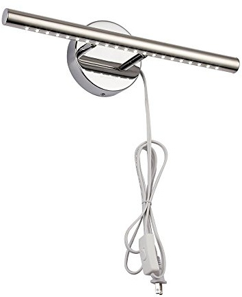 Letsun Bathroom Vanity Lights for Bathroom Light Fixutres 15.7 Inches Bathroom Lights Over Mirror 5W Led Lighting Plug in Vanity Lighting Fixtures Stainless Steel with 180°Rotation,6000K Cool White