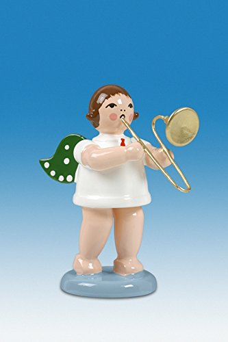 Rudolphs Schatzkiste Holzfigur Engel mit Posaune ohne Krone Höhe 6cm NEU Holzengel Instrument Seiffen Erzgebirge Figur Dekoration Holzfiguren Weihnachten Fensterschmuck Spielzeug Deko Weihnachtsfigur