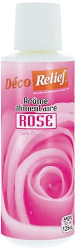 Déco Relief - Arôme Liquide Rose 125 ml - Arôme Alimentaire Pâtisserie & Yaourtière - Pour Gâteaux, Pâtisseries, Yaourts - Arôme Concentré Fleur - ARO33.