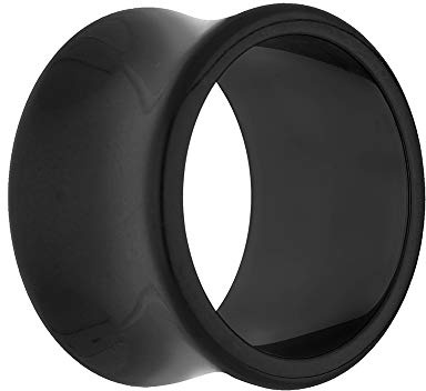 Treuheld® Double Flared Flesh Tunnel | Schwarz | Kunststoff