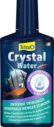 Tetra CrystalWater - Wasserklärer gegen Trübungen für kristallklares Wasser im Aquarium, bindet Schwebepartikel, 250 ml Flasche