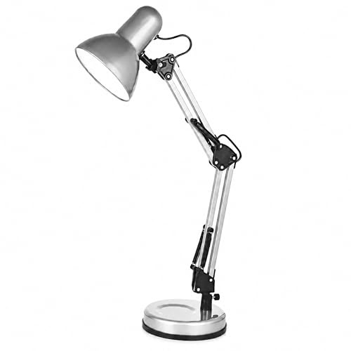 Status Valencia Desk Lamp | Angled Desk Light | Silver Desk Lamp | Study, Office, Bedroom | SADL2429AESS16