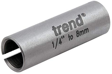 Trend Collet Sleeve, 6.35mm to 8mm Reduction Sleeve for Smaller Shank Cutters, CLT/SLV/638