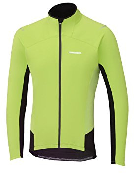 Shimano 2015 Men's Performance Windbreak Long Sleeve Cycling Jersey - ECWJSPWLC22M (Electric Green/Black - M)