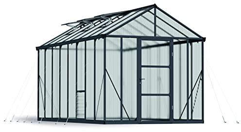 CANOPIA by Palram Serre de Jardin Glory 12.2m² (Gris) Cadre en Aluminium, Panneaux en Polycarbonate, Résistant aux UV