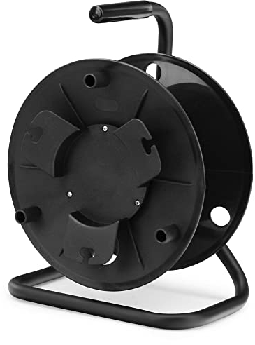 Pronomic KT-100 Bobina Porta Cavi Vuota - Avvolgitore versatile per cavi, fili, catene, corde, tubi ecc. - 11 cm diametro interno, 27 cm diametro esterno, 10 cm larghezza - Nero