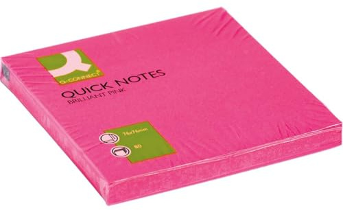 Q-Connect KF10516 Haftnotizen Haftnotizblock neon rosa/ 7,6 x 7,6 cm