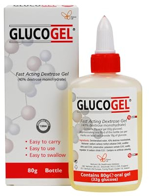 GlucoGel Fast Acting Glucose Energy Gel, Unflavoured, 80g Bottle, Pack of 1 | Fast-acting glucose gel with 10g glucose per serving; Original unflavoured; 80g bottle for on-the-go glucose support