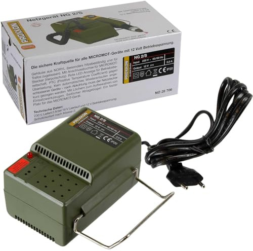 PROXXON 28706 MICROMOT Netzgerät Netzteil NG2/S ohne Drehzahlreglung 230 Volt zu 12 Volt mit Steckplatz für Proxxon 12 Volt Geräte