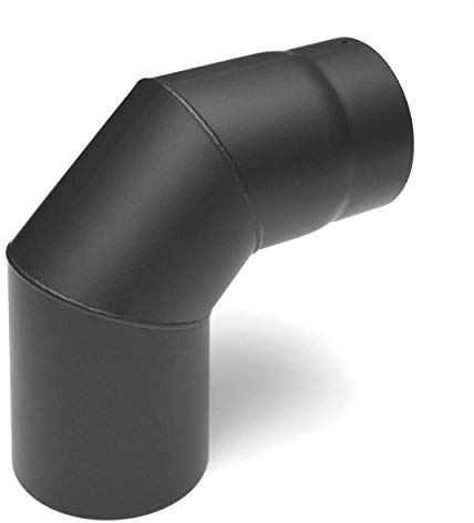raik Rauchrohrbogen/Ofenrohrbogen 90° 3-teilig 130 mm Durchmesser Stahlblech 2 mm Gussgrau SH019-130-gg