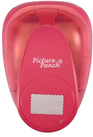 Vaessen Creative Craft Paper Punch - Scalloped Rectangle - 4,1 x 6,7 cm - Circle Cutter for Crafting and Card Making