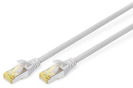 DIGITUS LAN Kabel Cat 6A - 3m - RJ45 Netzwerkkabel - S-FTP Geschirmt - 10 Gbps - Kompatibel zu Cat6 und Cat7 - Grau