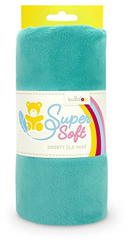 kullaloo Plüsch Stoff SuperSoft SHORTY in vielen Farben - 1,5mm Florlänge, EN 71-3 & EN 71-9 Zertifiziert (petrol)
