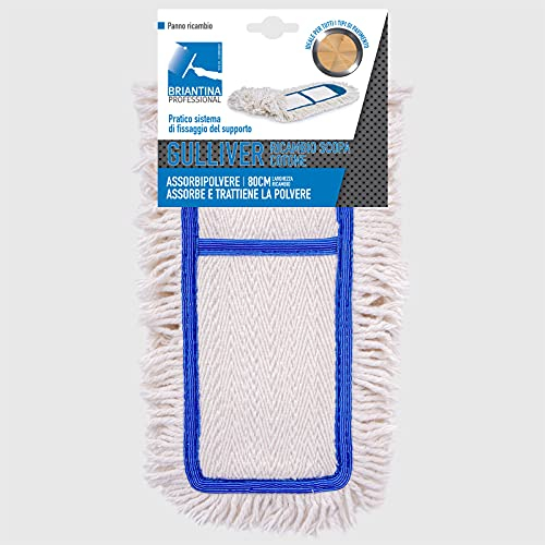 La Briantina Testina Ricambio Scopa in Cotone, Lavapavimenti e Catturapolvere, Larghezza 80 cm