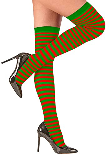 W WIDMANN MILANO Party Fashion - Calcetines sobre la rodilla a rayas, 70 DEN, carnaval, fiesta temática