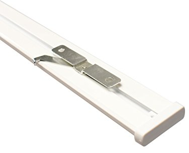 iso-design Gardinenschienen 2 läufig aus Aluminium in weiß mit Deckenriegel, 120 cm