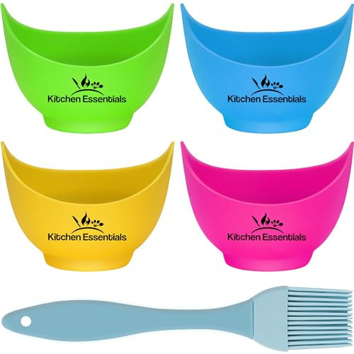 Kitchen Essentials Egg Poacher Cups (4 Pack) With Base Ring for Poached Eggs – Premium FDA-Approved Food-Grade Silicone Egg Poachers – Easy Release Poach Pods, Poached Egg Maker Set, Multicoloured