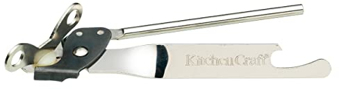 KitchenCraft 2 en 1 Abrelatas y Abridor de Botellas de Acero Inoxidable, 17,5 cm