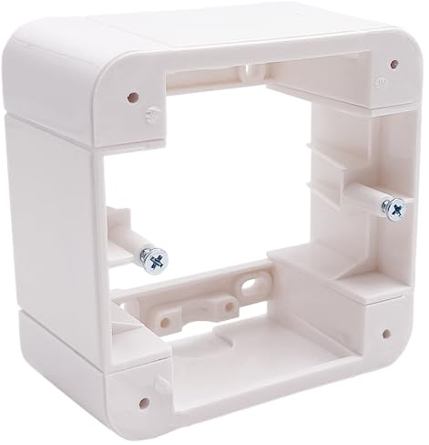 SIMU | Aufputzkappe Aufputzrahmen Aufputzdose Rahmen für Zeitschaltuhren und Schalter, Wippschalter, Drehbar, ultraweiß, manuell