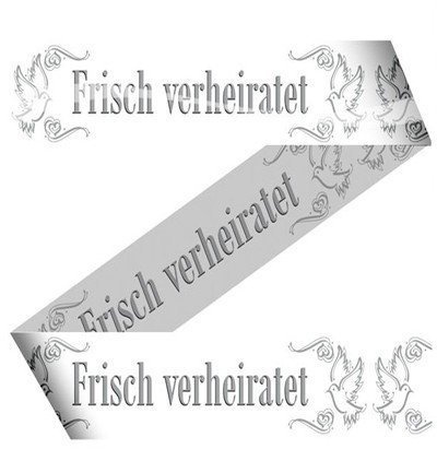 Folat Absperrband Warnband 15 m Weiß. Frisch Hochzeit verheiratet Hochzeit Deko Girlande